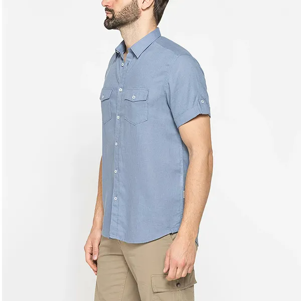 Áo Sơ Mi Nam Carrera Jeans Short Sleeve Shirt T213C1254A_833 Màu Xanh Nhạt Size M