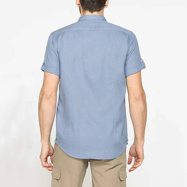 Áo Sơ Mi Nam Carrera Jeans Short Sleeve Shirt T213C1254A_833 Màu Xanh Nhạt Size M