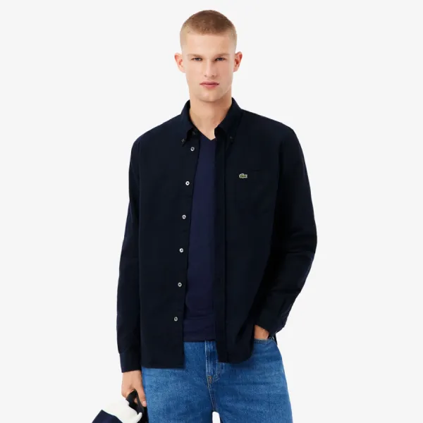 Áo Sơ Mi Nam Lacoste Regular Fit Long Sleeve Oxford Shirt CH6372 - F2W Màu Xanh Navy Size 38