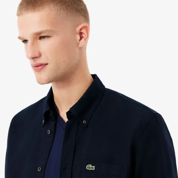 Áo Sơ Mi Nam Lacoste Regular Fit Long Sleeve Oxford Shirt CH6372 - F2W Màu Xanh Navy Size 38