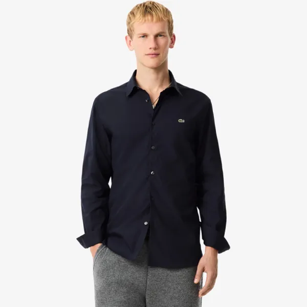 Áo Sơ Mi Nam Lacoste Stretchable Fitted Poplin Shirt 0100-LACCH6282HDE000041 Màu Xanh Navy Size 39