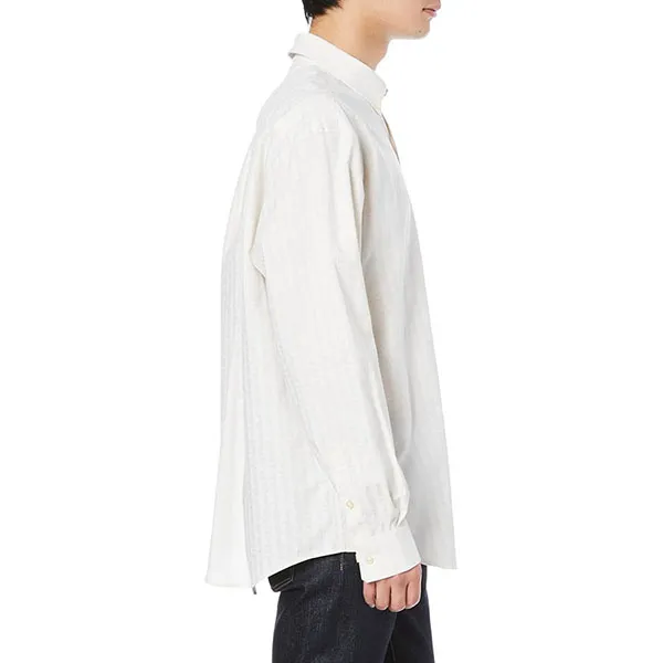 Áo Sơ Mi Nam Lacoste Men's Casual Tonal Monogram Button Down Shirt Màu Trắng Size 38