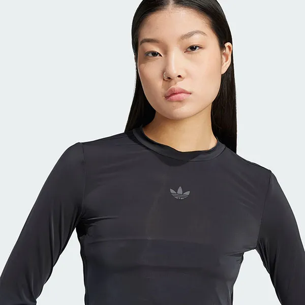Áo Thun Dài Tay Nữ Adidas Adicolor Sheer 3-Stripes Long Sleeve Black JC5075 Màu Đen Size S