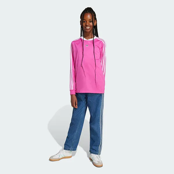 Áo Thun Dài Tay Trẻ Em Adidas Jaquard Long Sleeve Top JW2845 Màu Hồng Size L