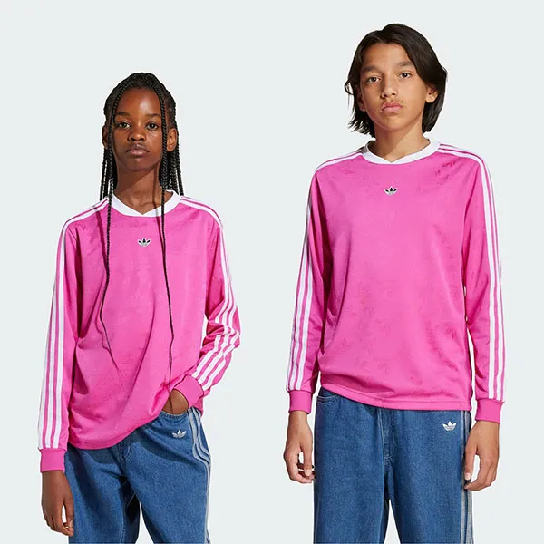 Áo Thun Dài Tay Trẻ Em Adidas Jaquard Long Sleeve Top JW2845 Màu Hồng Size L