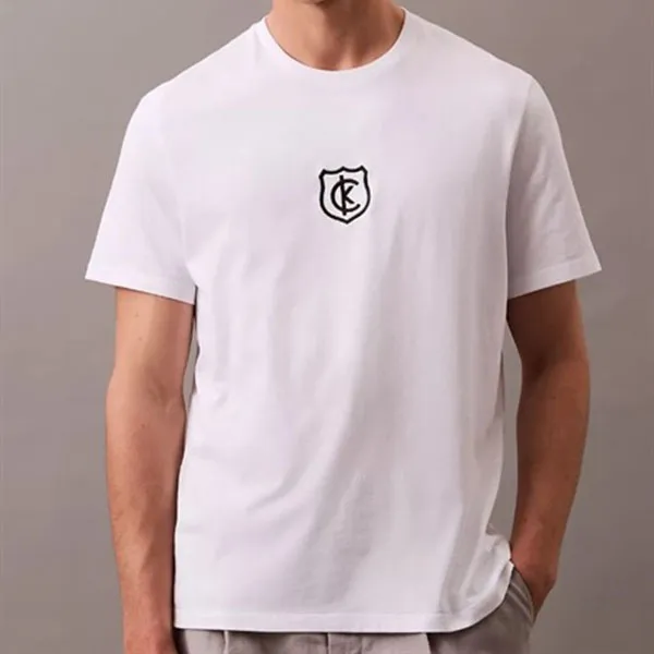 Áo Thun Nam Calvin Klein CK Embroiere Shiel Crewneck T-Shirt 4RB828G-110 Màu Trắng Size M