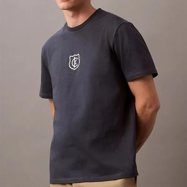 Áo Thun Nam Calvin Klein CK Embroiere Shiel Crewneck T-Shirt 4RB828G-410 Màu Đen Xám Size S