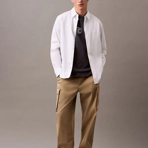 Áo Thun Nam Calvin Klein CK Embroiere Shiel Crewneck T-Shirt 4RB828G-410 Màu Đen Xám Size S