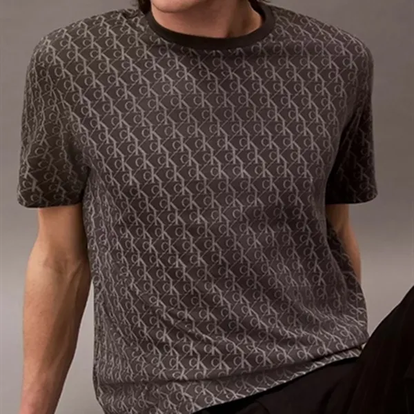 Áo Thun Nam Calvin Klein CK Liquid Touch Allover Monogram Classic T-Shirt 40BC240 - 022 Màu Đen Size M