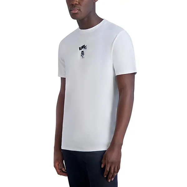 Áo Thun Nam Karl Lagerfeld Cotton Logo Graphic T-Shirt White G2131 Màu Trắng Size S