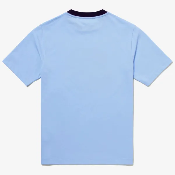 Áo Thun Nam Lacoste Men's Casual Vintage Print Ringer T-Shirt TH9388 - HBP Màu Xanh Blue Size 4