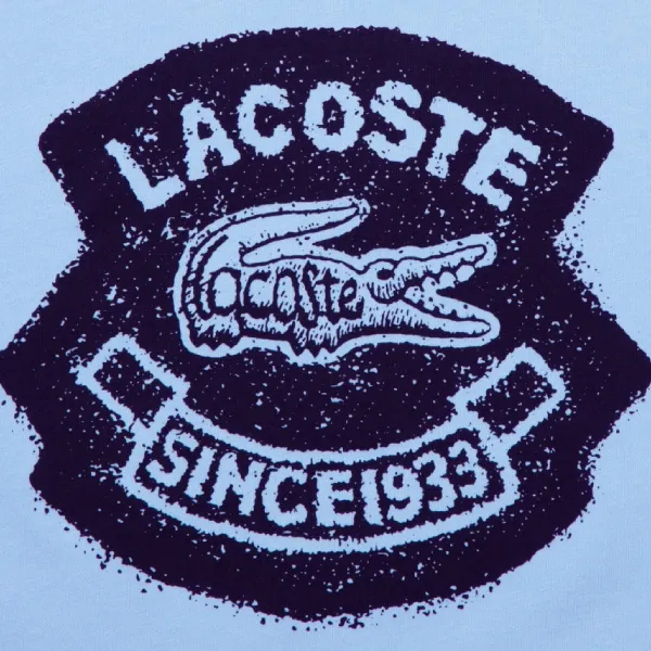 Áo Thun Nam Lacoste Men's Casual Vintage Print Ringer T-Shirt TH9388 - HBP Màu Xanh Blue Size 4
