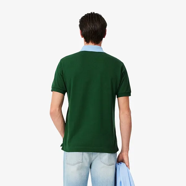 Áo Polo Nam Lacoste Men's Polo Shirt L.12.12 Classic Style With Color Blocked Collar PH9879 - DQA Màu Xanh Green Size 3