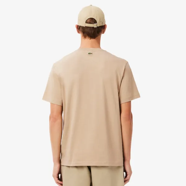 Áo Thun Nam Lacoste Men's Print Cotton T-shirt TH6541 - 02S Màu Beige Size 5
