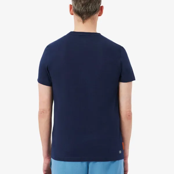 Áo Thun Nam Lacoste Men's Roland-Garros Edition Ultra Dry Tennis T-Shirt TH8309 - 166 Màu Xanh Navy Size 4