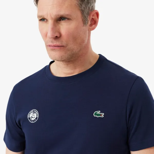 Áo Thun Nam Lacoste Men's Roland-Garros Edition Ultra Dry Tennis T-Shirt TH8309 - 166 Màu Xanh Navy Size 4