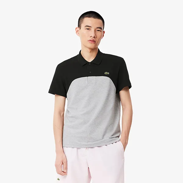 Áo Polo Nam Lacoste Regular Fit L.12.12 Colour Block Polo Shirt PH9563-LY3 Màu Đen Xám Size 3