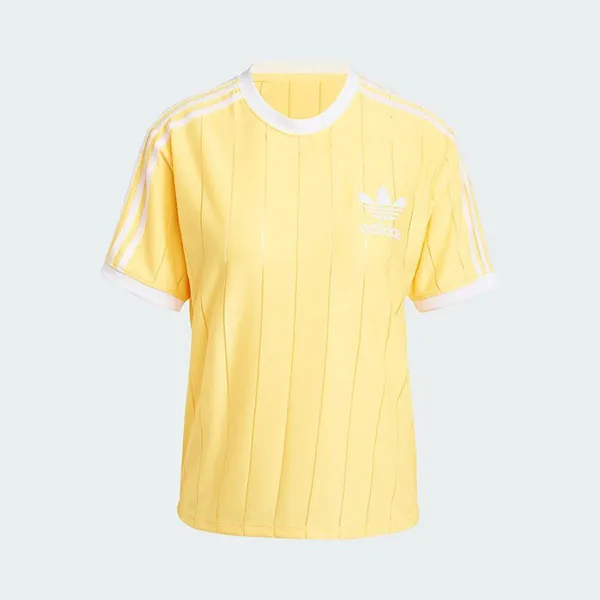 Áo Thun Nữ Adidas 3S Pinstripe Yellow IY7223 Màu Vàng Size M