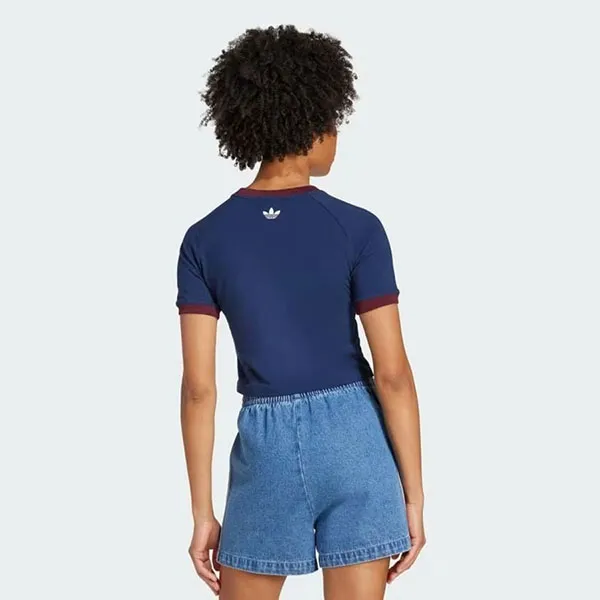 Áo Thun Nữ Adidas Baby Tee Graphic Crest JW6033 Màu Xanh Navy Size S