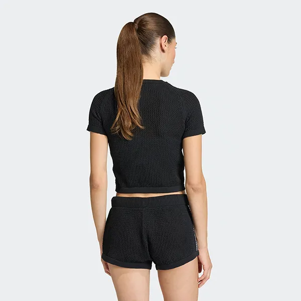 Áo Thun Nữ Adidas Knitted Crochet Cali Tee KC6481 Màu Đen Size S