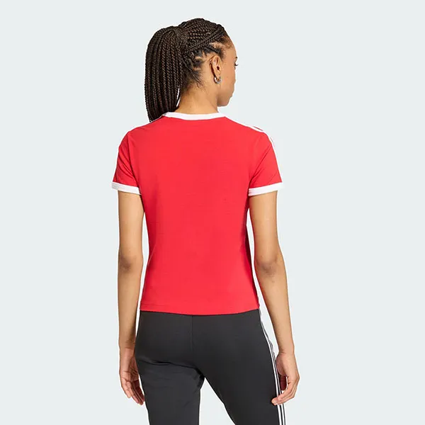 Áo Thun Nữ Adidas Lifestyle 3-Stripes Slim Red KD3676 Màu Đỏ Size S