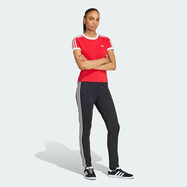 Áo Thun Nữ Adidas Lifestyle 3-Stripes Slim Red KD3676 Màu Đỏ Size S