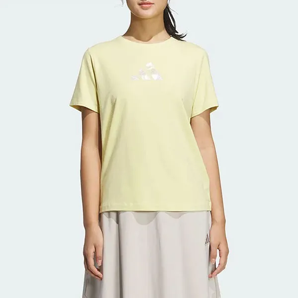 Áo Thun Nữ Adidas Logo T-Shirt Asia Sizing Yellow JM8802 Màu Vàng Nhạt Size S