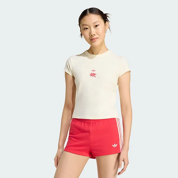 Áo Thun Nữ Adidas Originals Baby Tee Cream White KU9199 Màu Trắng Kem Size S