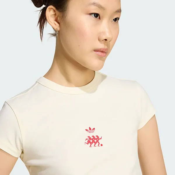 Áo Thun Nữ Adidas Originals Baby Tee Cream White KU9199 Màu Trắng Kem Size S