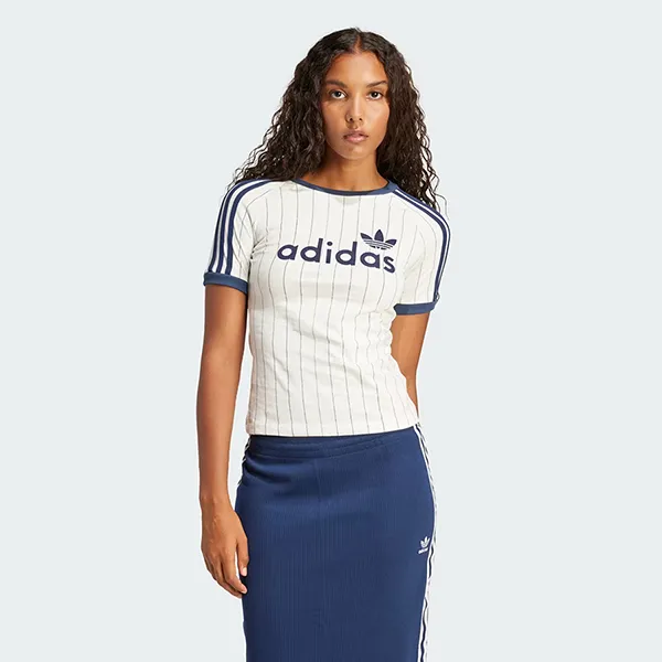 Áo Thun Nữ Adidas Originals Wmns Linear Graphic Cali Tee JC7705 Màu Trắng/Xanh Size XL