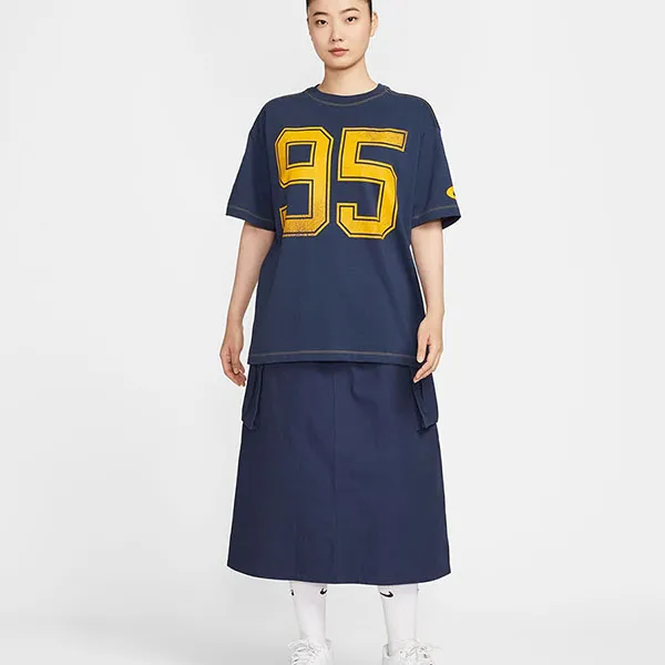 Áo Thun Nữ Nike Sportswear Street Summit HV4973-410 Màu Xanh Navy Size XS