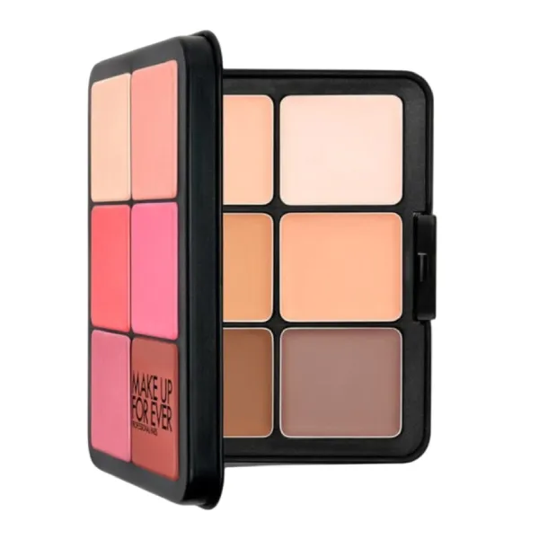 Bảng Phấn Má + Bắt Sáng Make Up For Ever Ultra HD Skin Face Essentials Palette With Highlighters Tone Light To Medium