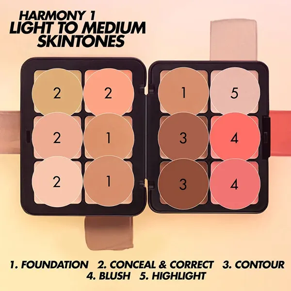 Bảng Trang Điểm Đa Năng Make Up For Ever HD Skin All-In-One Face Palette 12 Ô Tone Harmony 1