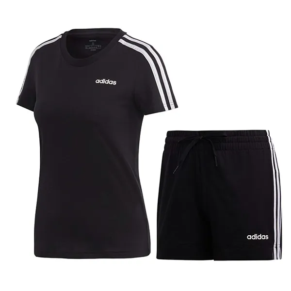 Bộ Quần Áo Cộc Tay Nữ Adidas Essentials 3-Stripes DP2362 - DP2405 Màu Đen Size S