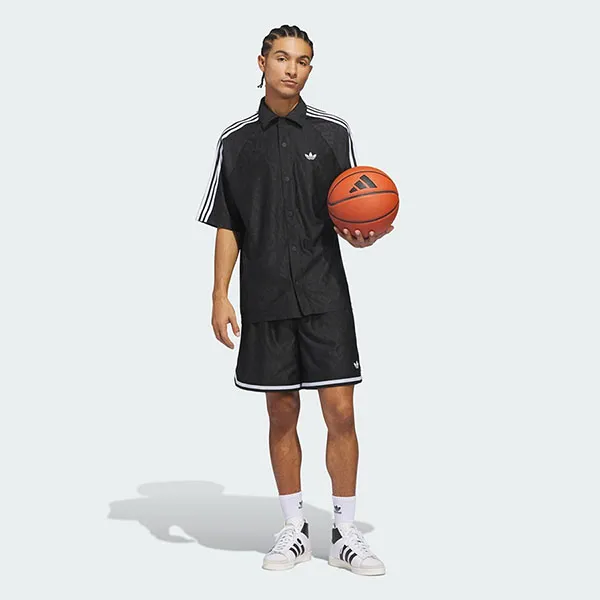 Bộ Thể Thao Nam Adidas Short Basketball Flame Top Màu Đen Size S (Form Âu)
