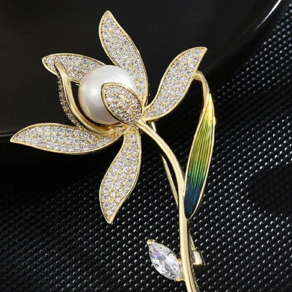 Cài Áo Nữ Meri Graceful Narcissus BR10 Màu Vàng
