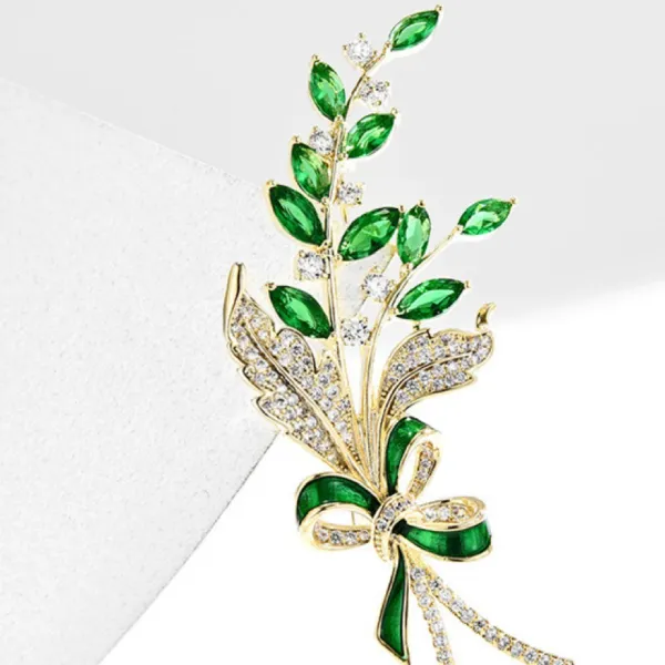 Cài Áo Nữ Meri Leaves Bouquet BR15 Màu Vàng