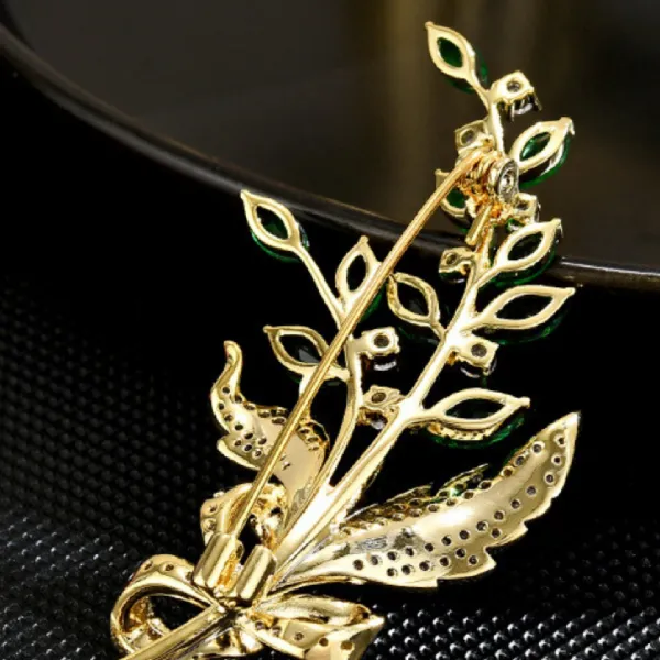Cài Áo Nữ Meri Leaves Bouquet BR15 Màu Vàng