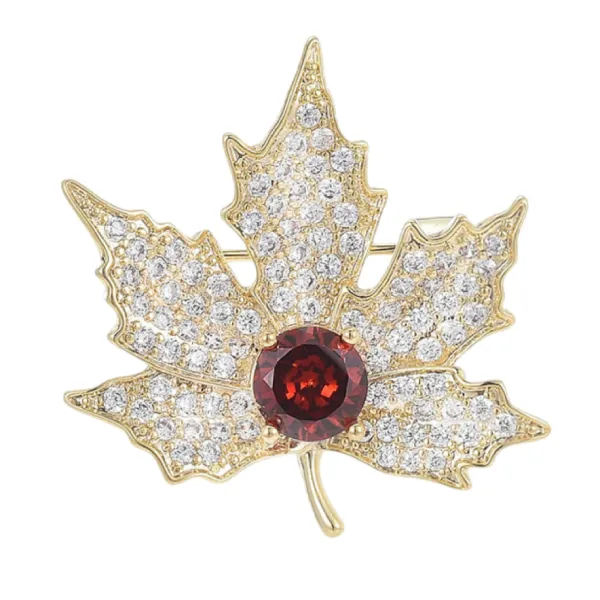 Cài Áo Nữ Meri Maple Leaf BR14 Màu Vàng