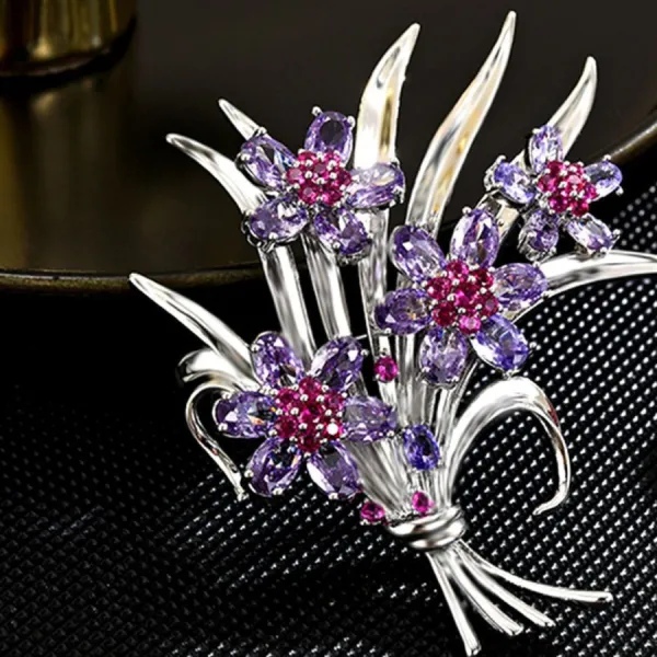 Cài Áo Nữ Meri Violet Bouquet BR12 Màu Tím