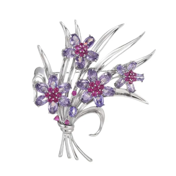 Cài Áo Nữ Meri Violet Bouquet BR12 Màu Tím
