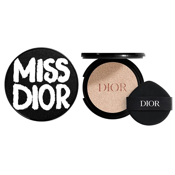 Case Đen Trắng + Lõi Phấn Nước Dior Miss Dior Forever Matte Tone 0N