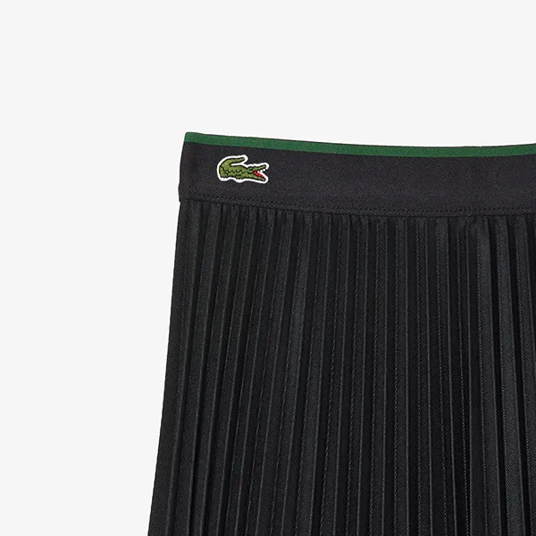 Chân Váy Nữ Lacoste Short Pleated Elastic Waist Skirt JF2701 031 Màu Đen Size M