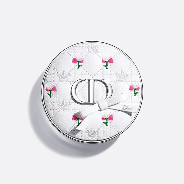 Combo Case Dior Forever Flowery Bow + Lõi Phấn Nước Dior Forever Hydra Glow Cushion Tone 0N