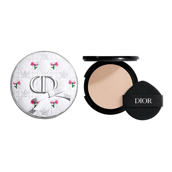 Combo Case Dior Forever Flowery Bow + Lõi Phấn Nước Dior Forever Hydra Glow Cushion Tone 0N