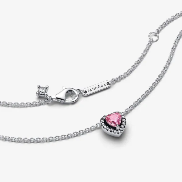 Dây Chuyền Nữ Pandora Pink Elevated Heart Necklace Sterling Silver 398425C02 Màu Bạc