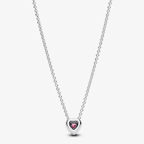 Dây Chuyền Nữ Pandora Pink Elevated Heart Necklace Sterling Silver 398425C02 Màu Bạc