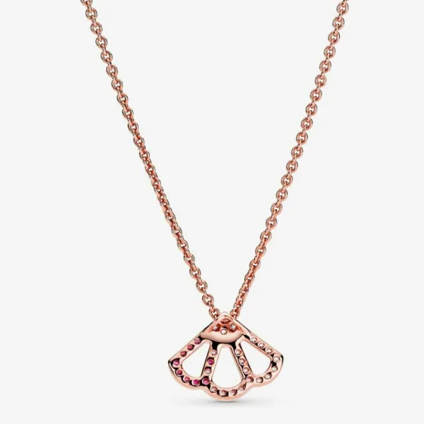 Dây Chuyền Nữ Pandora Pink Fan Collier Necklace Chain 388146C01 Màu Vàng Hồng
