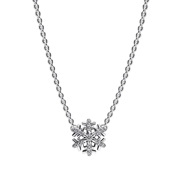 Dây Chuyền Pandora Sparkling Snowflake Pendant Necklace Sterling Silver 392371C01 Màu Bạc