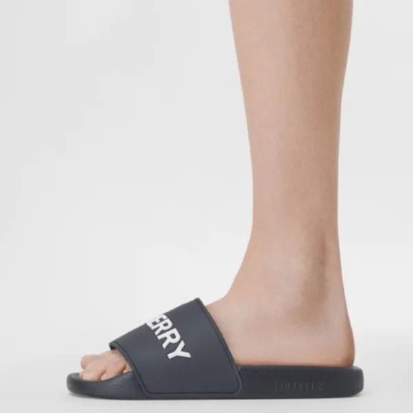 Dép Nam Burberry Logo Slides Optic Black White 80535011 Màu Đen Trắng Size 41
